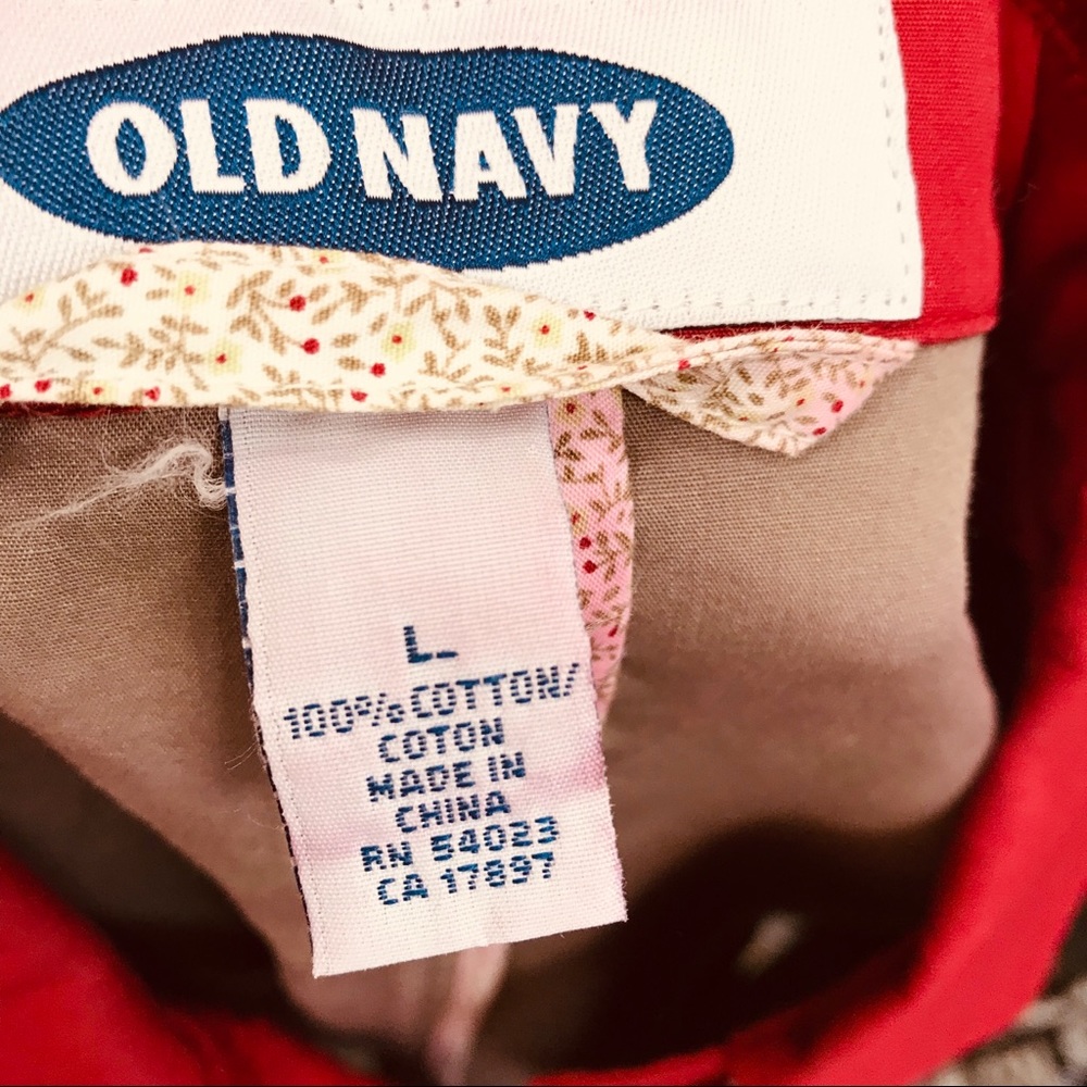 ❣️Old navy cotton overcoat red women’s large - Picture 7 of 7